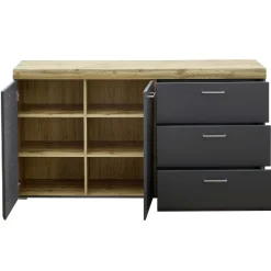 Sideboard Enso 2 Türen und 3 Schubladen - Anthrazit/Eiche