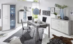 Sideboard Inga 147 cm mit 2 Türen und 3 Schubladen - Beton/Weiß
