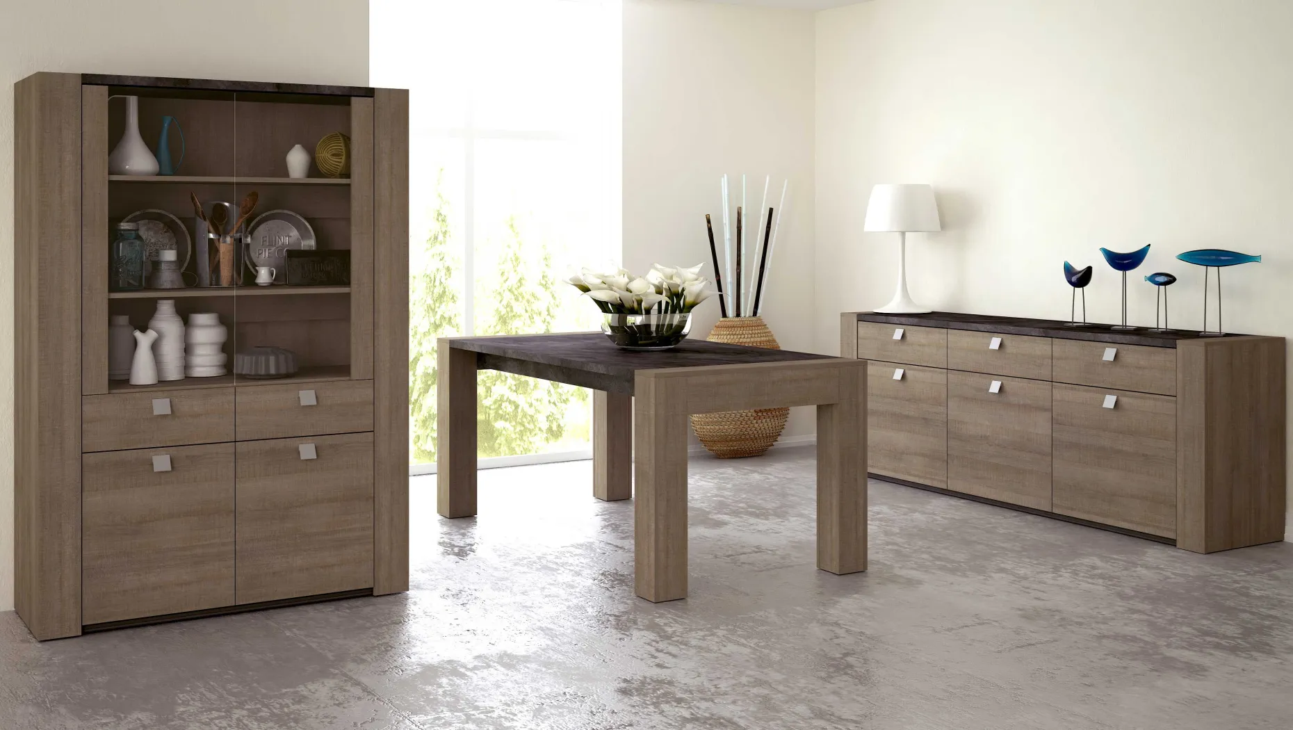 Sideboard Iris - Graue Eiche