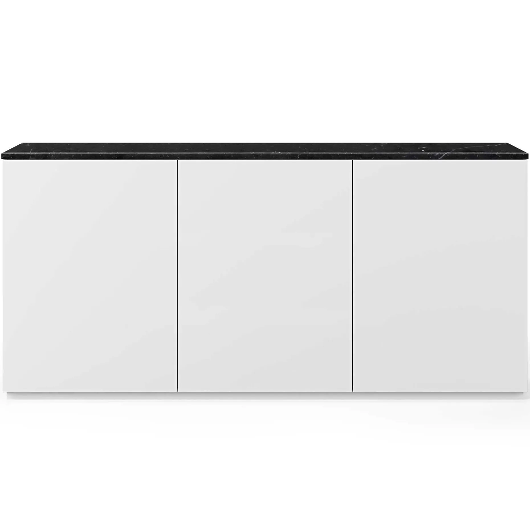 Sideboard Join 180cm hoch Modell mit 3 Türen - matt weiß/schwarzer Marmor
