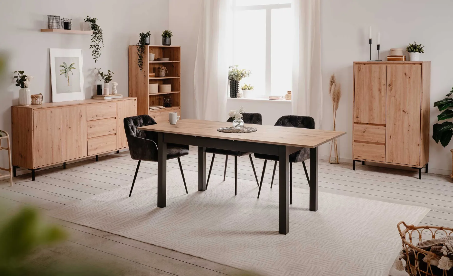 Sideboard Korina 178 cm-Kunsthandwerk Eiche