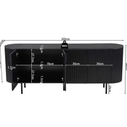 Sideboard Lagos | 200 x 45 x 80 cm | Dunkelbraun