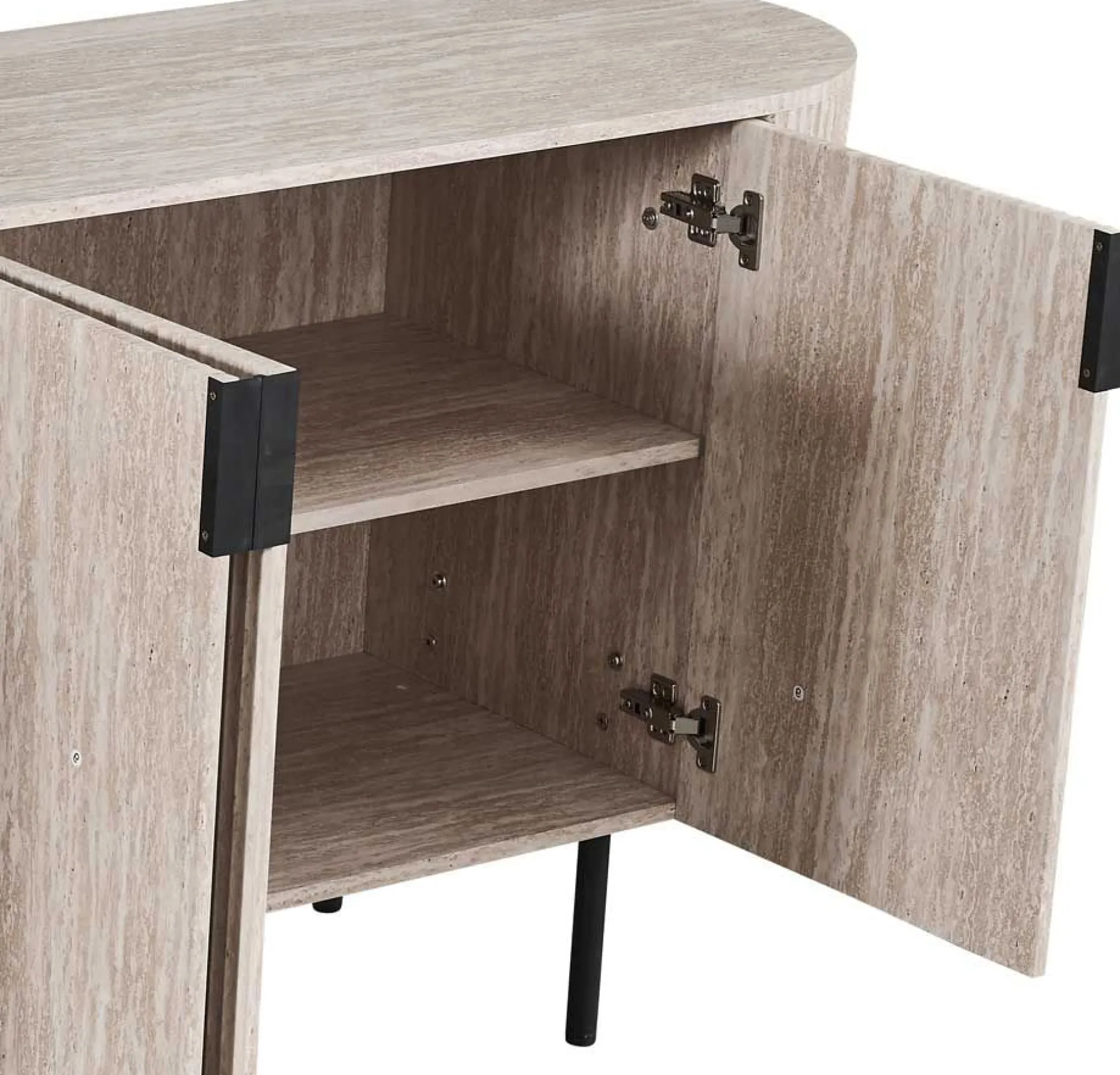 Sideboard Lagos - 200x45x80cm - 4 Türen - Travertin