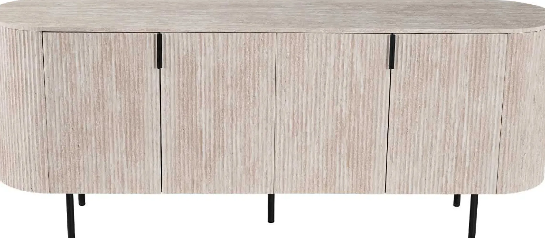 Sideboard Lagos - 200x45x80cm - 4 Türen - Travertin