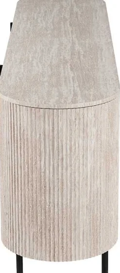 Sideboard Lagos - 200x45x80cm - 4 Türen - Travertin