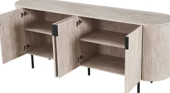 Sideboard Lagos - 200x45x80cm - 4 Türen - Travertin