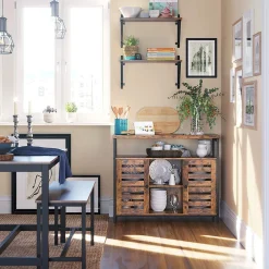 Sideboard Lance 100cm 2 Türen - rustikal braun/schwarz