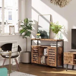 Sideboard Lance 100cm 2 Türen - rustikal braun/schwarz