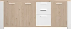 Sideboard London | 219,8 x 52 x 86,5 cm | Eiche/weiß