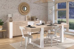 Sideboard London | 219,8 x 52 x 86,5 cm | Eiche/weiß