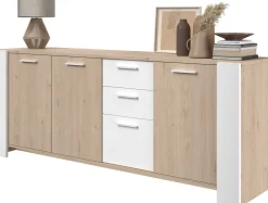 Sideboard London | 219,8 x 52 x 86,5 cm | Eiche/weiß