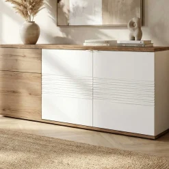 Sideboard Magda | 180 x 47 x 87 cm | Brown High Gloss White
