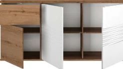 Sideboard Magda | 180 x 47 x 87 cm | Brown High Gloss White