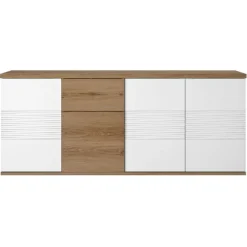 Sideboard Magda | 208 x 47 x 87 cm | Brown High Gloss White