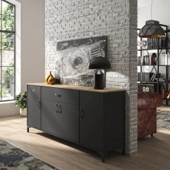 Sideboard Manchester | 180 x 40 x 82 cm | Helvezia Eiche Design