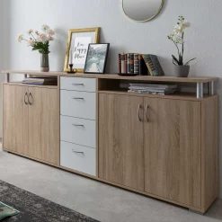 Sideboard Maximo 208cm - sonoma Eiche/weiß