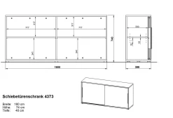 Sideboard mit Schiebetüren Tomori | 160 x 40 x 74 cm | Anthrazit