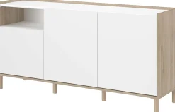Sideboard Morpheus - 150x40x75cm - 3 Türen - Eiche Dekor/Weiß