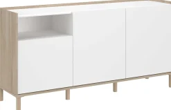 Sideboard Morpheus - 150x40x75cm - 3 Türen - Eiche Dekor/Weiß