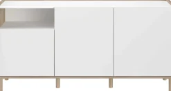 Sideboard Morpheus - 150x40x75cm - 3 Türen - Eiche Dekor/Weiß