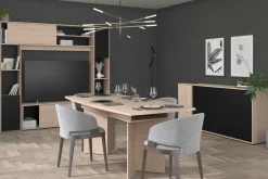 Sideboard Owen - 184x40x83cm - 4 Türen - Eiche Dekor/schwarz