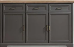 Sideboard Samine 3 Schubladen 3 Türen - graphit/quecksilber