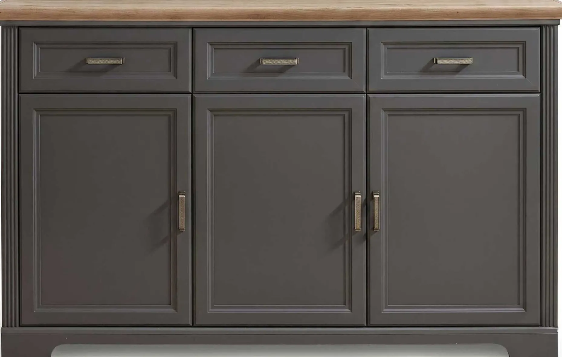 Sideboard Samine 3 Schubladen 3 Türen - graphit/quecksilber