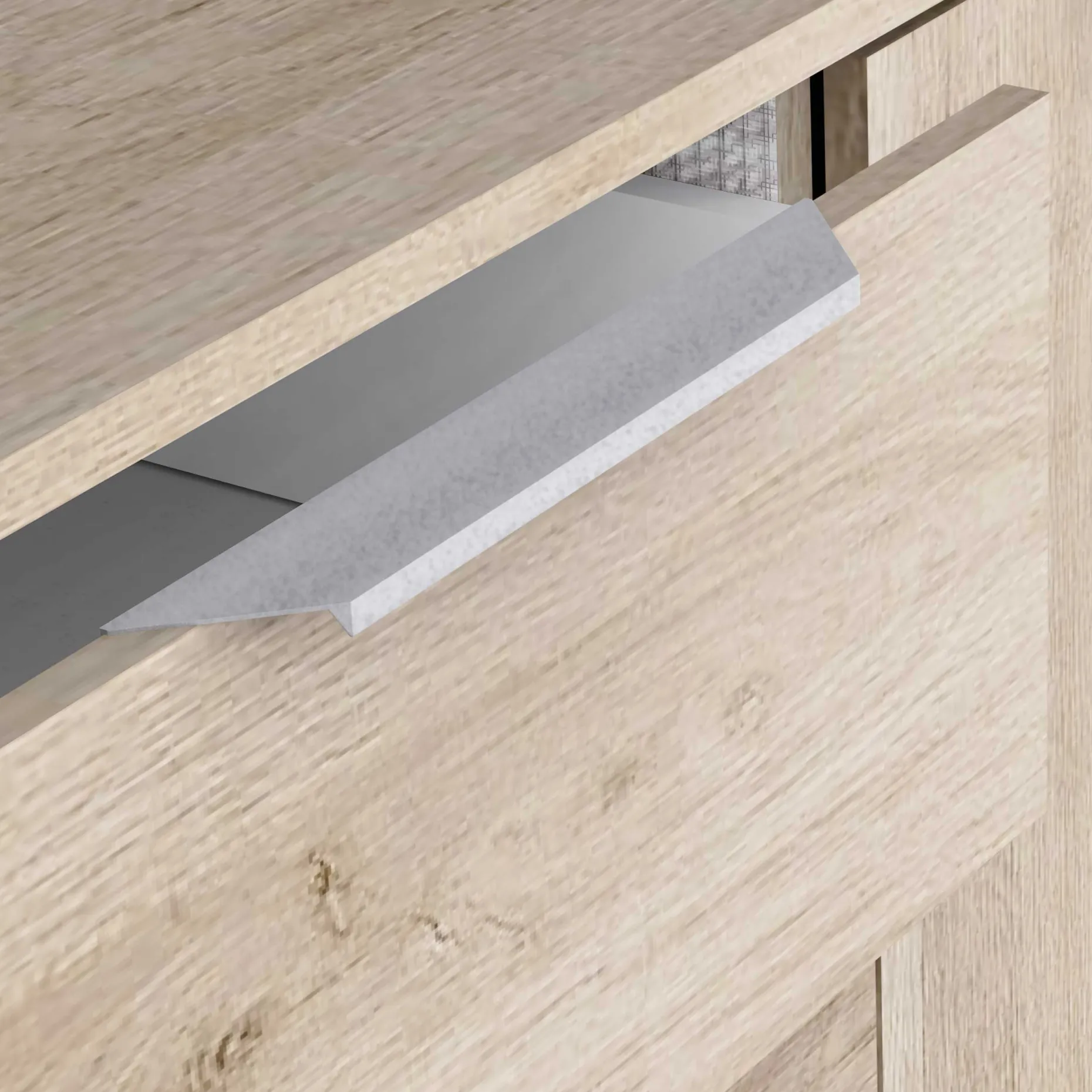 Sideboard Spectre - 159x37x78cm - 3 Türen und 4 Schubladen - Eichendekor