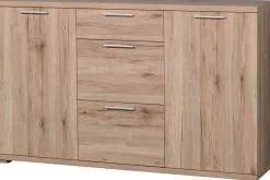 Sideboard Tosun 144 cm mit 2 Türen und 3 Schubladen - Eiche