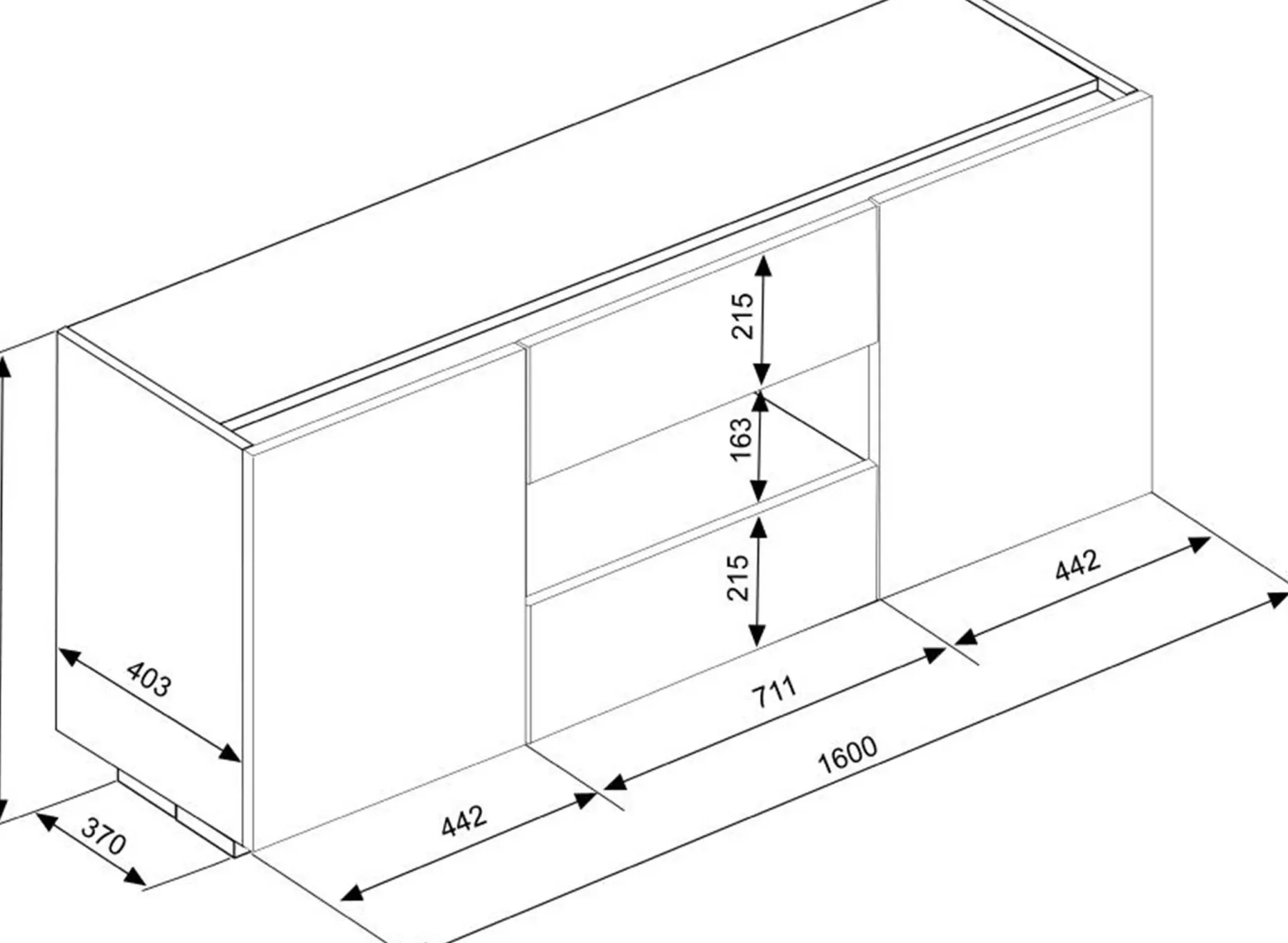 Sideboard / TV-Schrank Ivo - weiß
