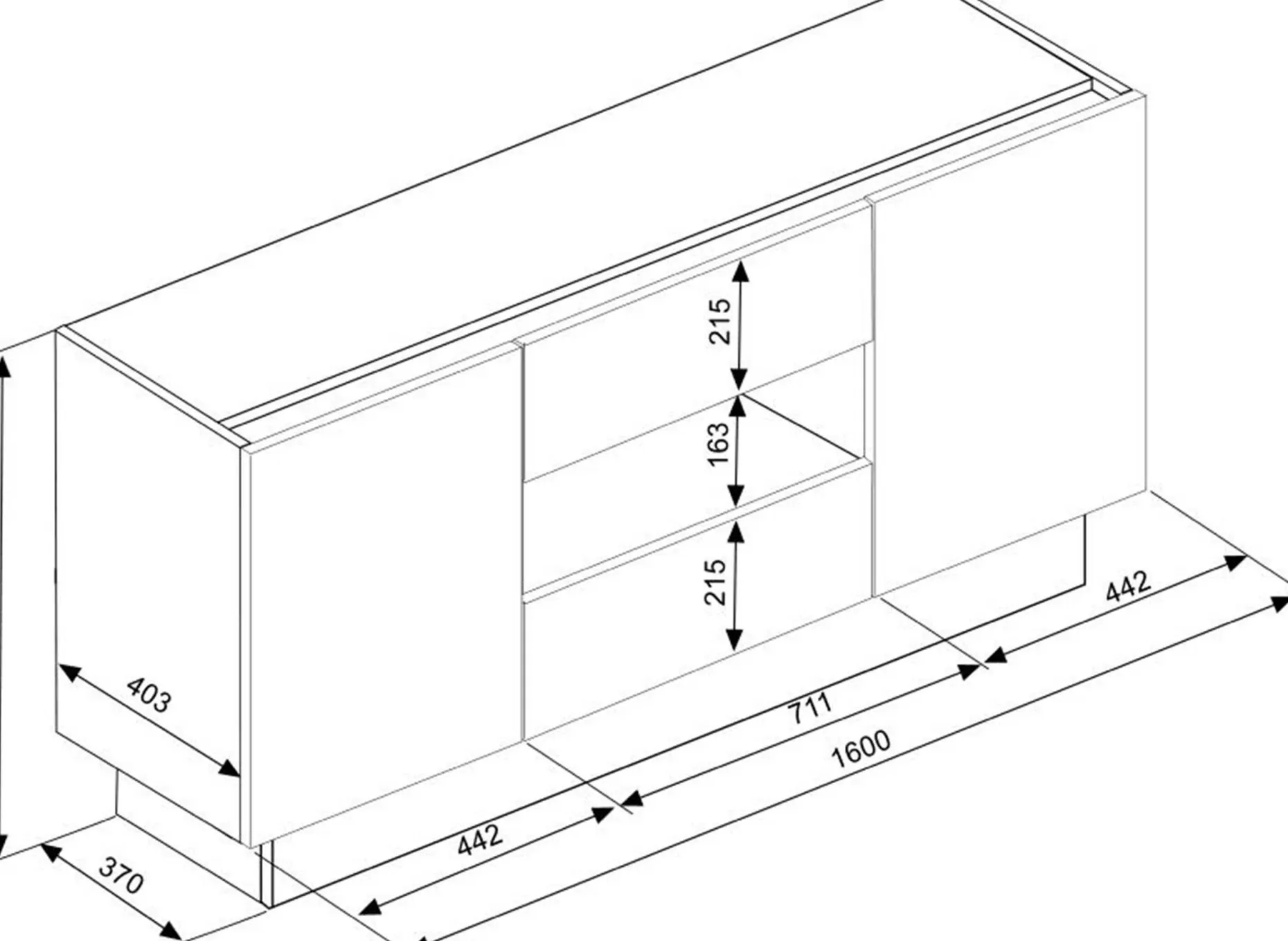 Sideboard / TV-Schrank Ivo - weiß