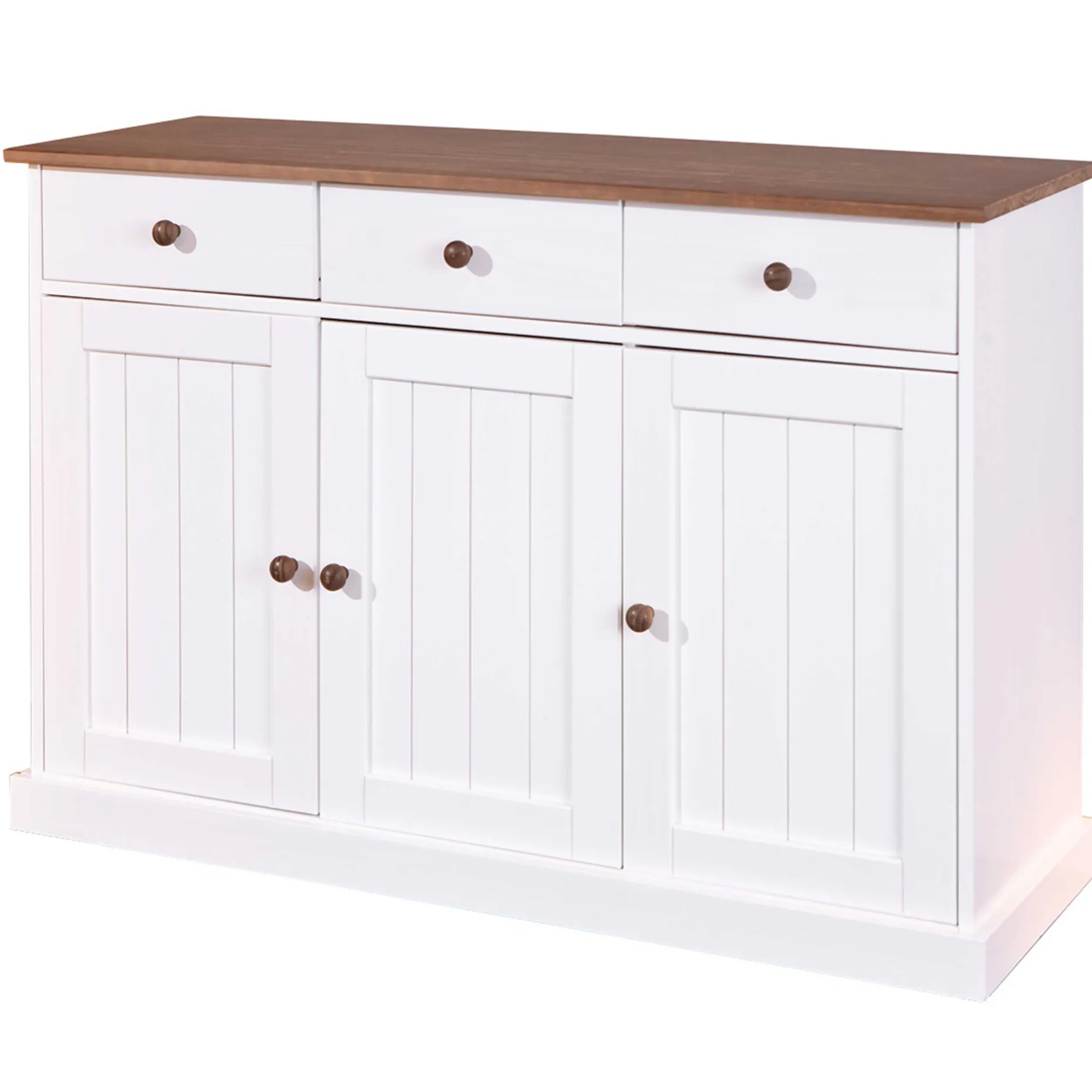 Sideboard Westerland 3 Türen- weiß/braun