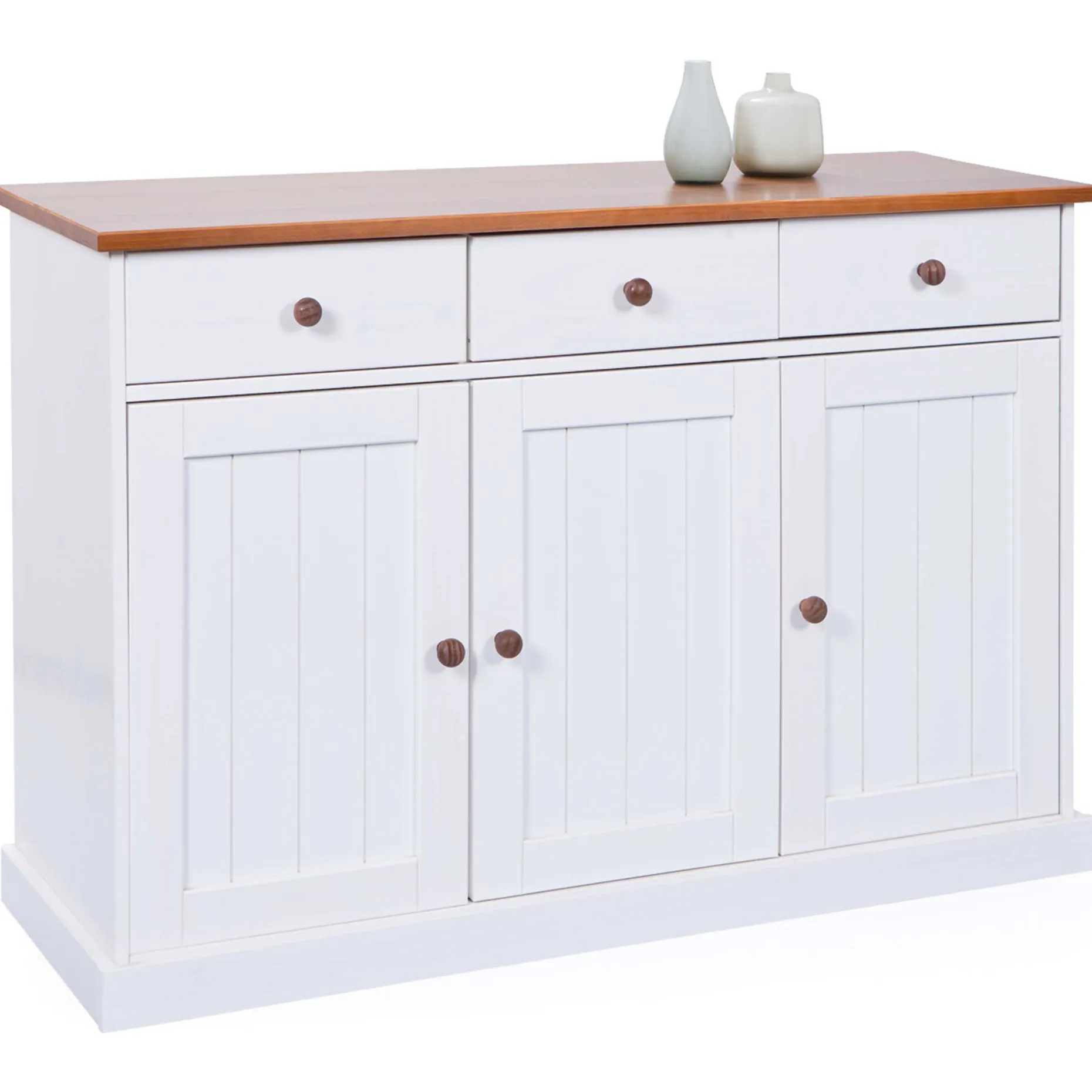 Sideboard Westerland 3 Türen- weiß/braun