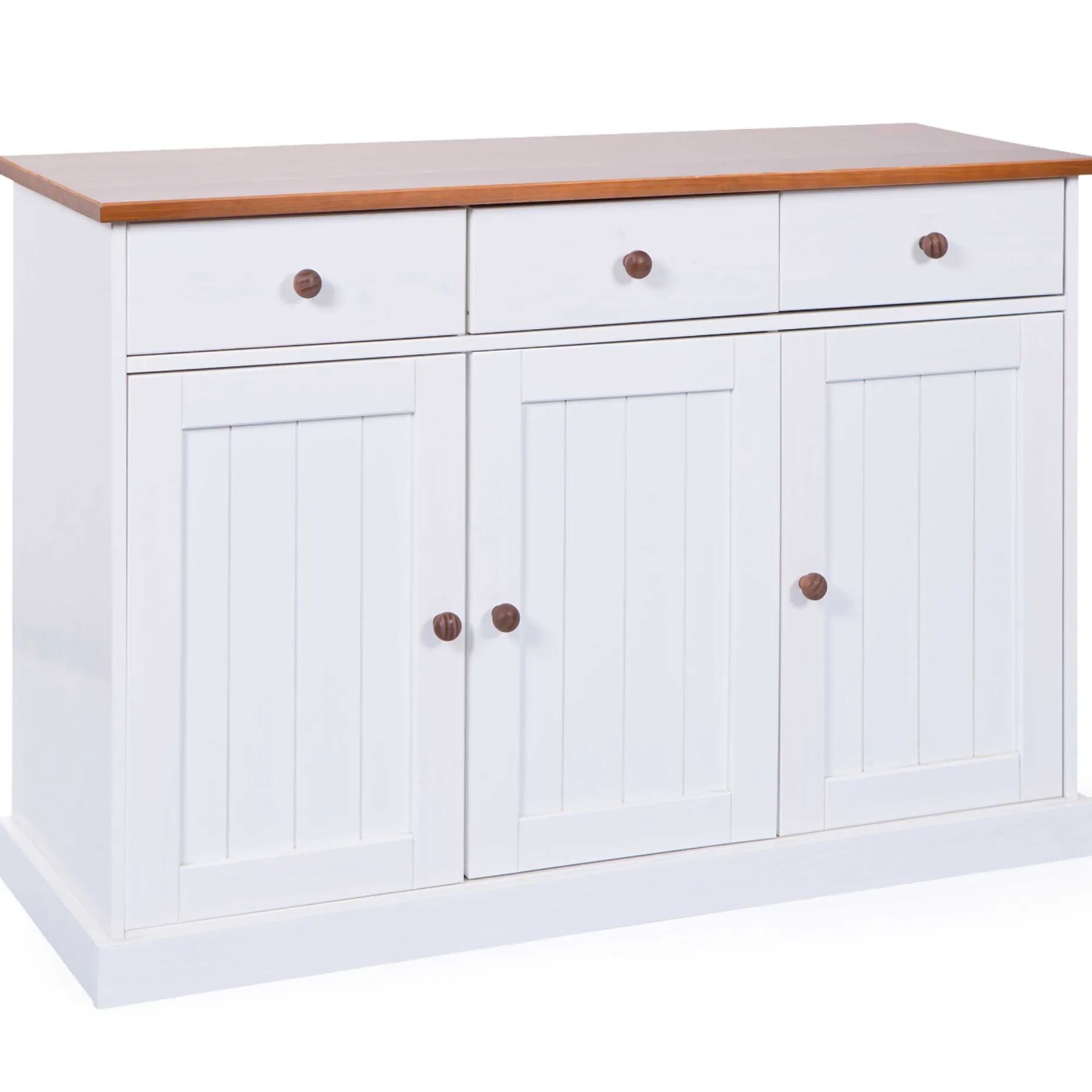 Sideboard Westerland 3 Türen- weiß/braun