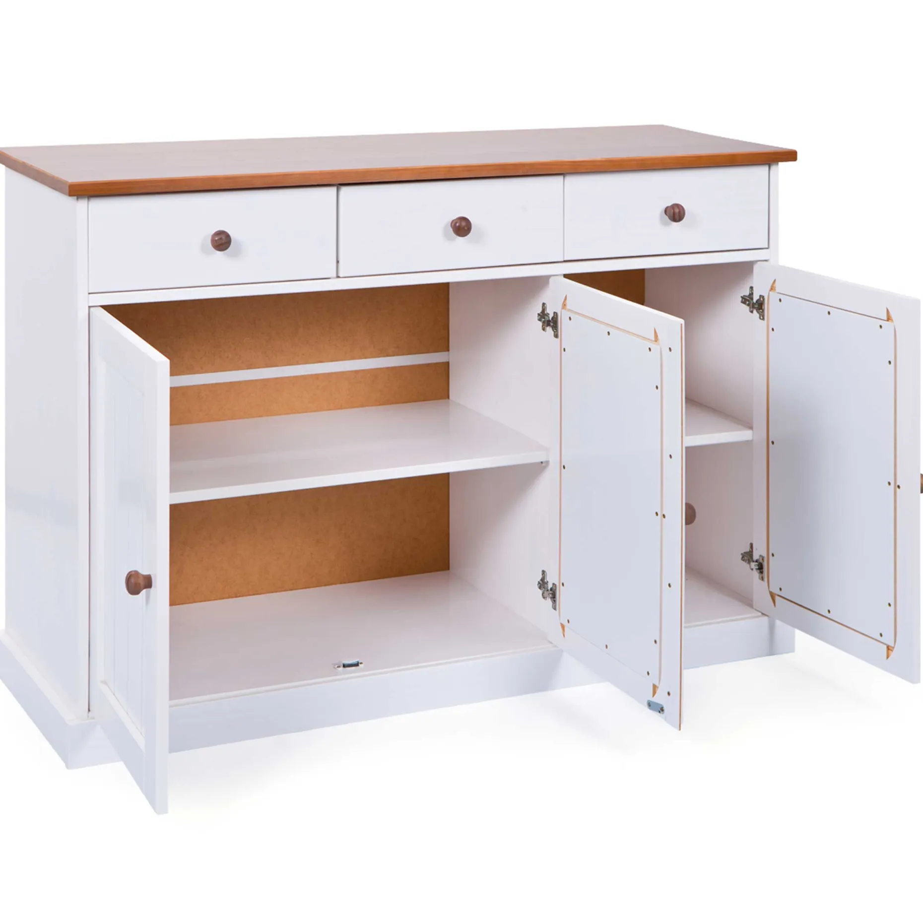 Sideboard Westerland 3 Türen- weiß/braun