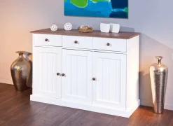 Sideboard Westerland 3 Türen- weiß/braun