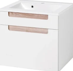 Siena 60cm Waschtischunterschrank - weiß/braun