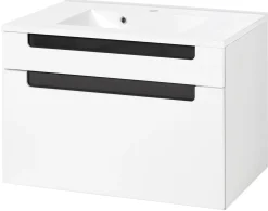 Siena 80cm Waschtischunterschrank - weiß/anthrazit
