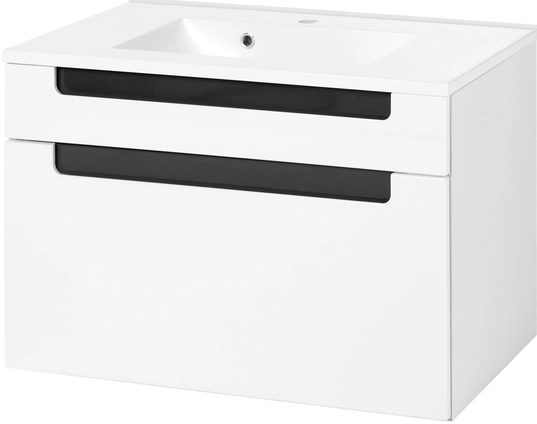 Siena 80cm Waschtischunterschrank - weiß/anthrazit