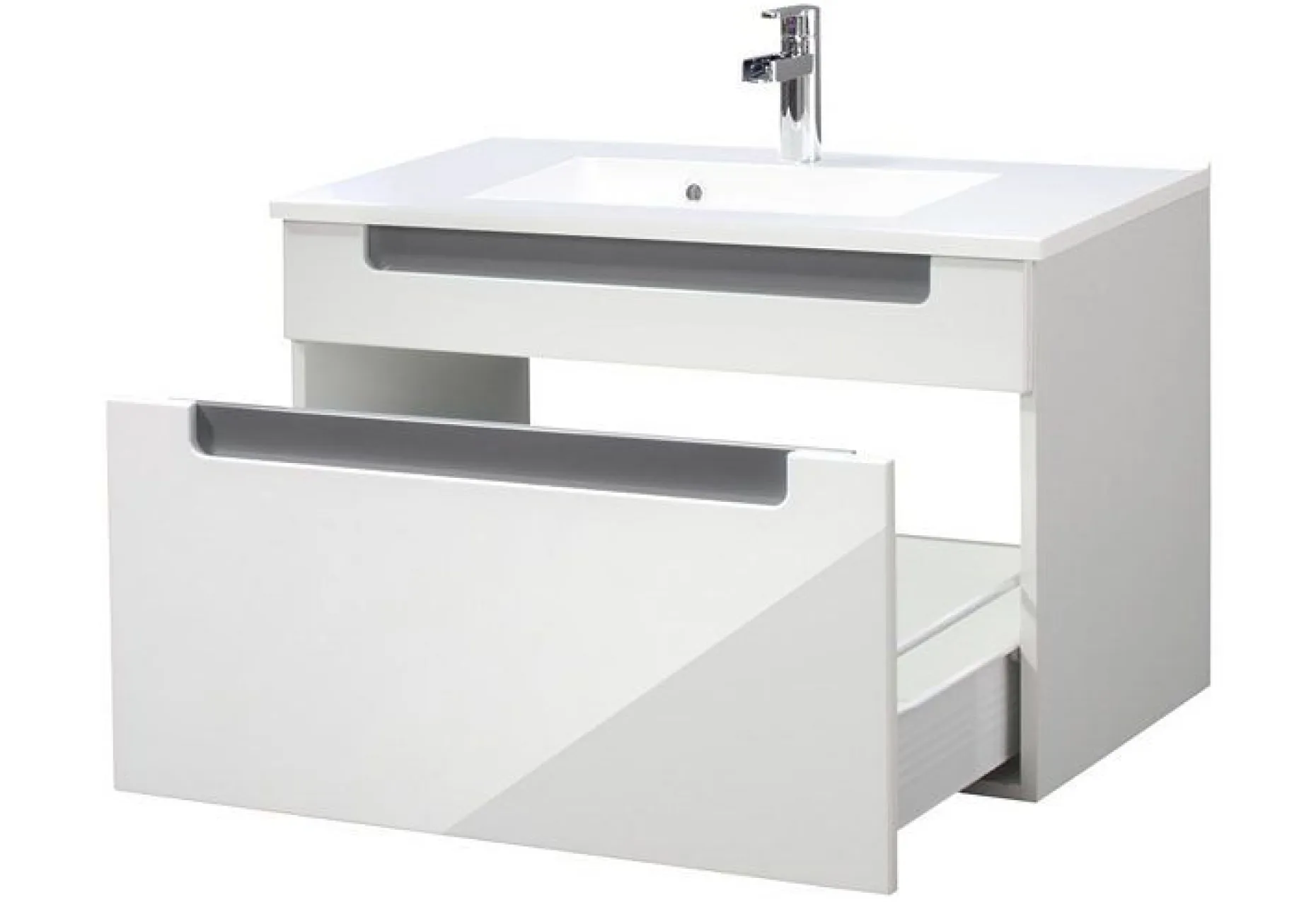 Siena 80cm Waschtischunterschrank - weiß/anthrazit