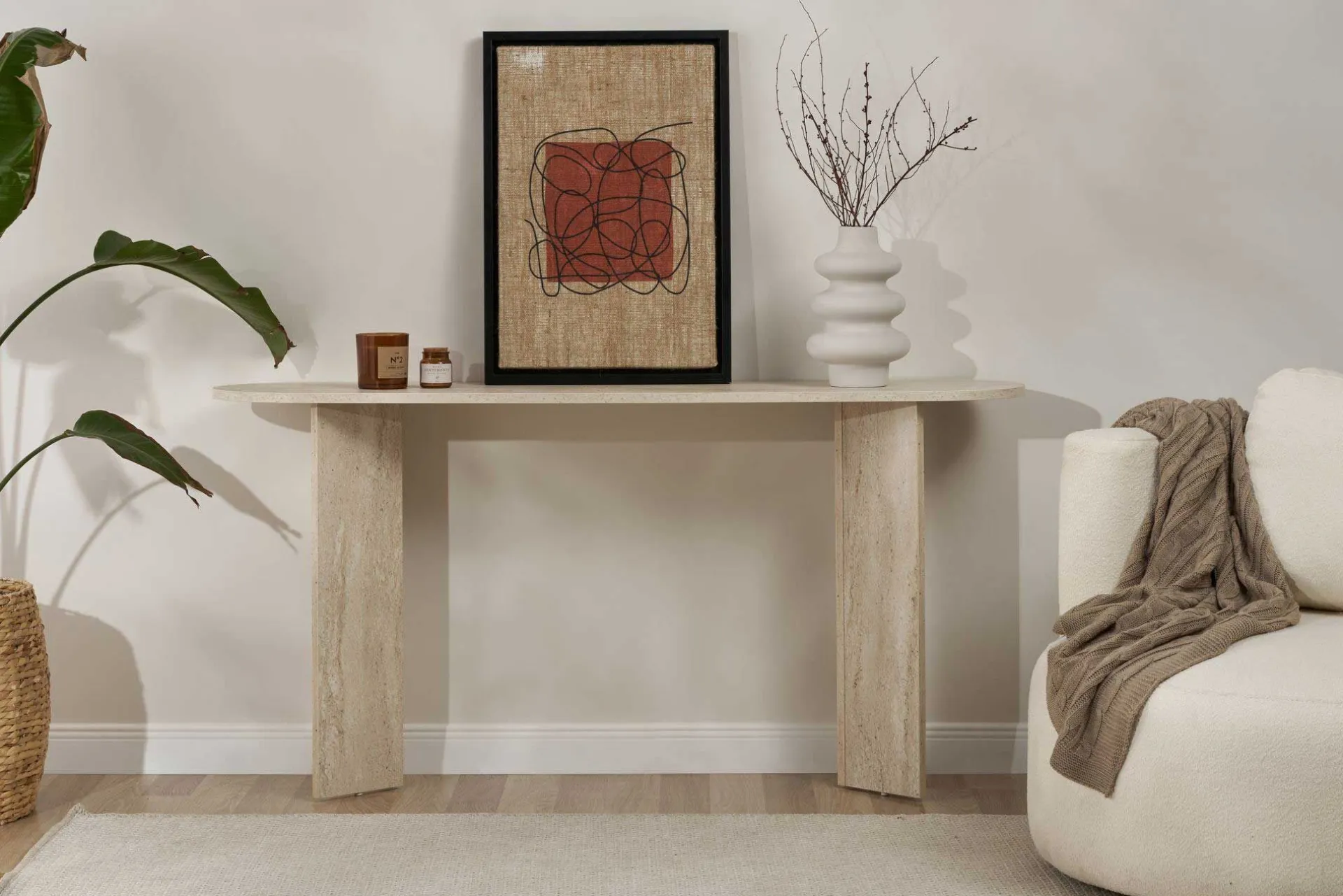 Emob Sira Sideboard | 100 % MELAMIN | Travertin