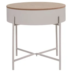 House Nordic Sisco Beistelltisch - Ø40cm - mit Ablage - grau