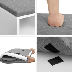 Sitzbank mit Stauraum Woodrow | 104 x 30 x 48 cm | Weißes Design