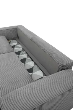 PGS 3-Sitzer Sofa Josh - 239x86x85cm - mit Stauraum - farbener gerippter Samt