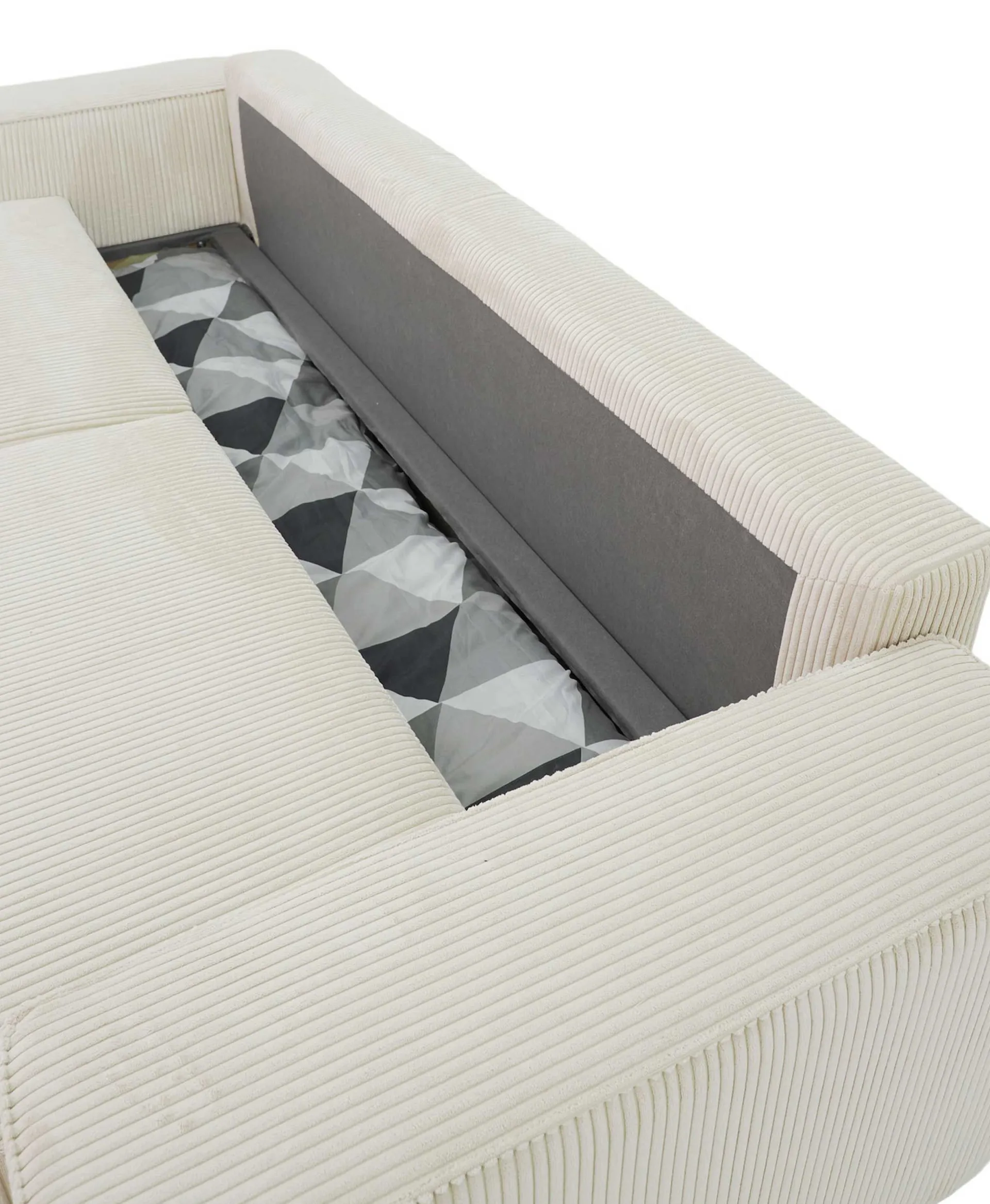 PGS 3-Sitzer Sofa Josh - 239x86x85cm - mit Stauraum - gerippter Samt