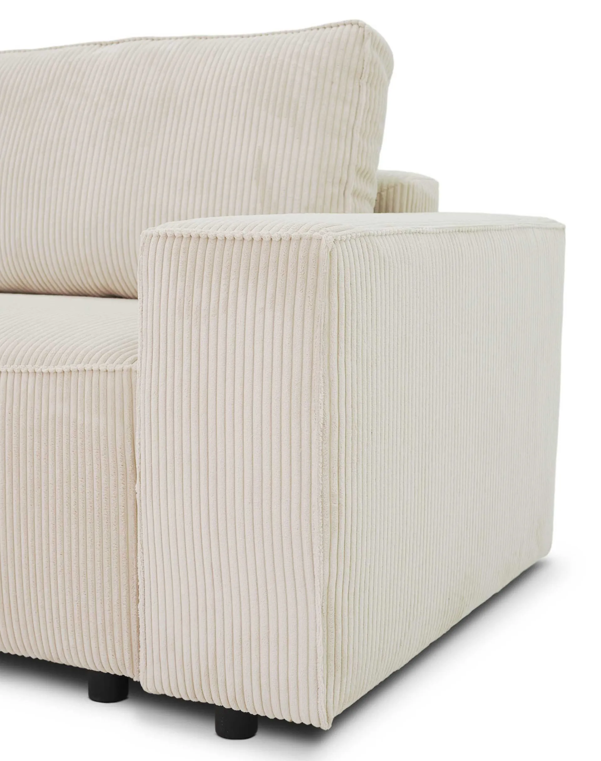 PGS 3-Sitzer Sofa Josh - 239x86x85cm - mit Stauraum - gerippter Samt