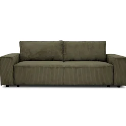 PGS 3-Sitzer Sofa Josh - 239x86x85cm - mit Stauraum - khaki Rippensamt