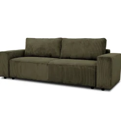 PGS 3-Sitzer Sofa Josh - 239x86x85cm - mit Stauraum - khaki Rippensamt