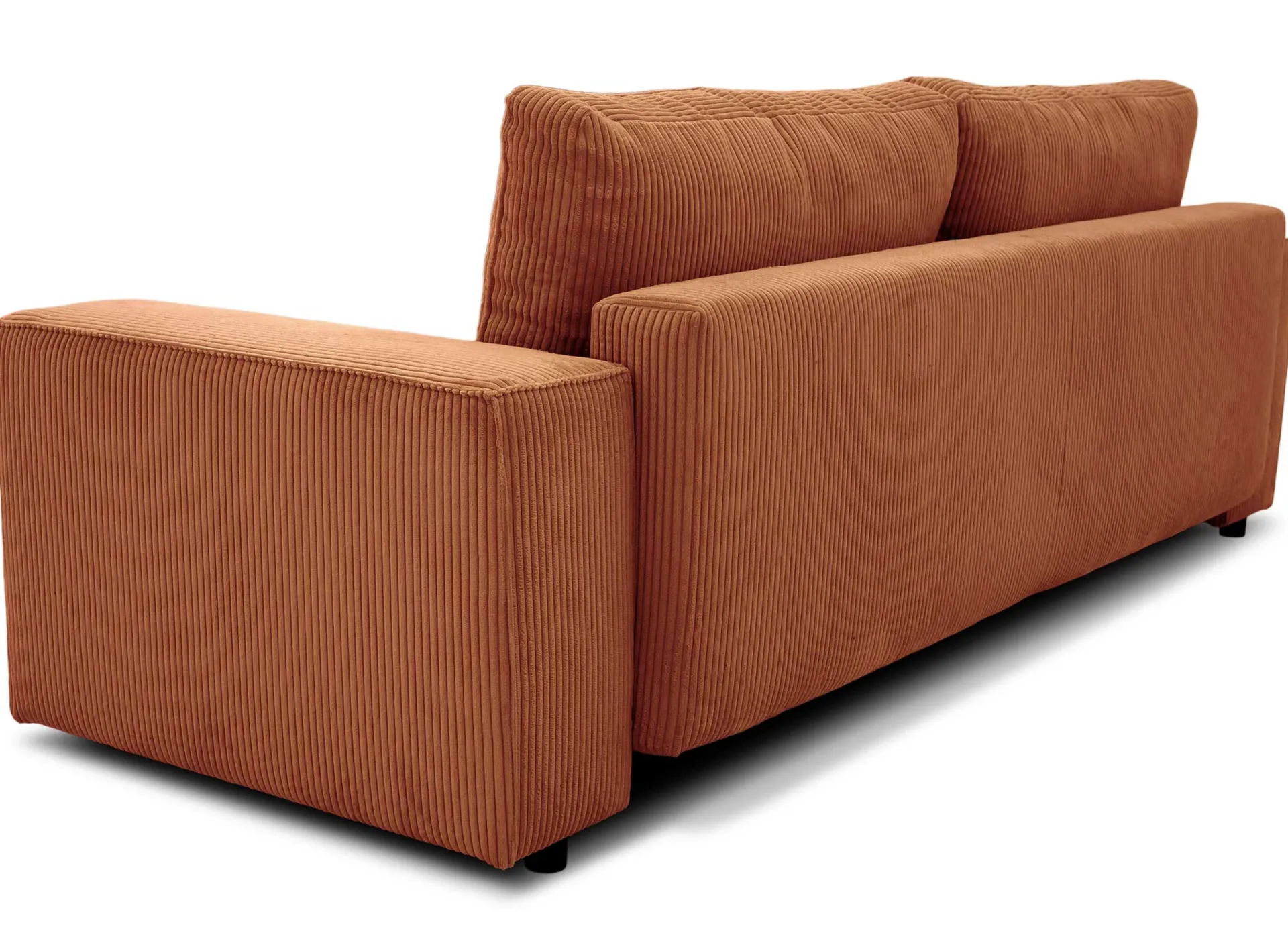 PGS 3-Sitzer Sofa Josh - 239x86x85cm - mit Stauraum - terracotta gerippter Samt