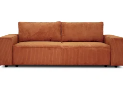 PGS 3-Sitzer Sofa Josh - 239x86x85cm - mit Stauraum - terracotta gerippter Samt
